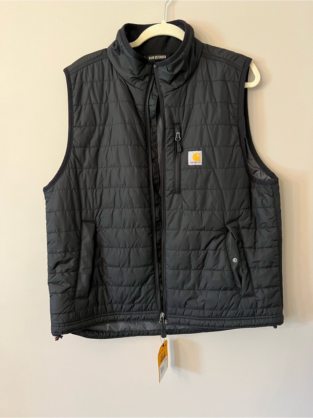 Carhartt Black Quilted Insulated Vest with Logo Patch